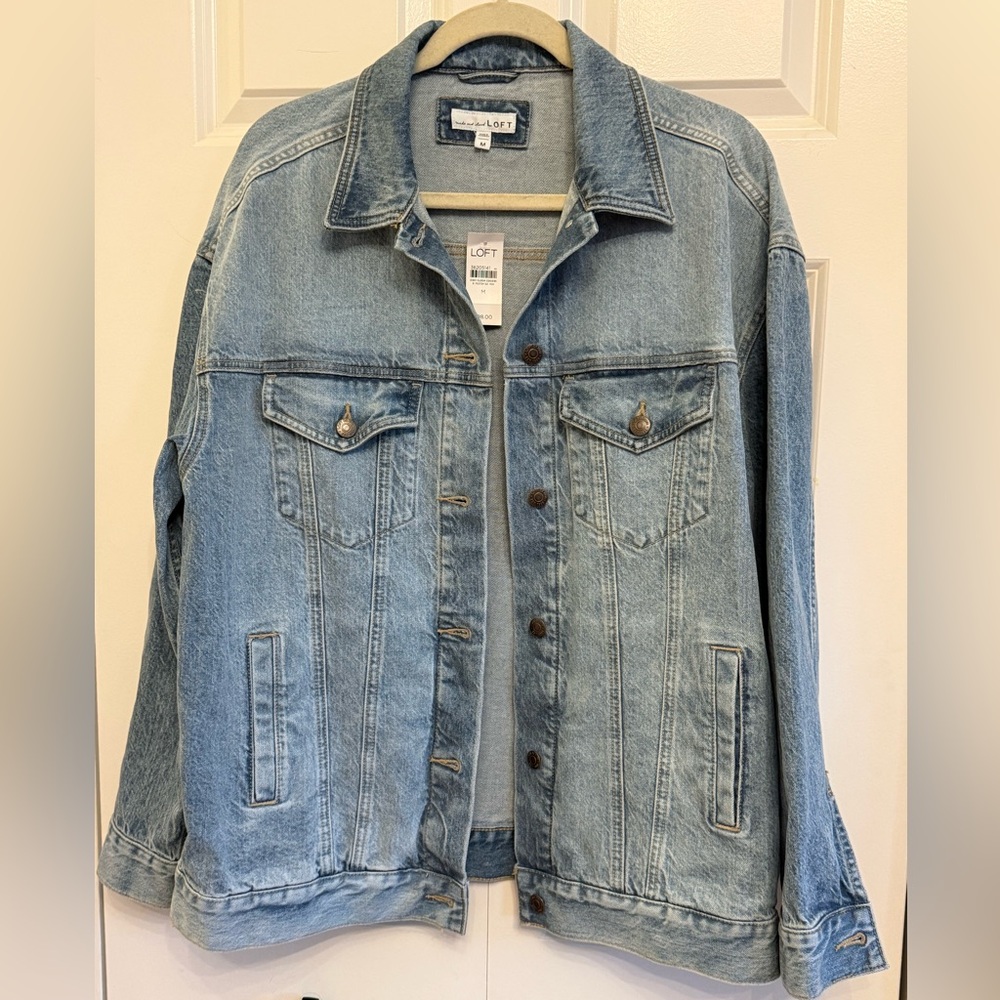 **NWT**LOFT Women's Light Blue Denim Trucker Jacket